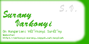 surany varkonyi business card